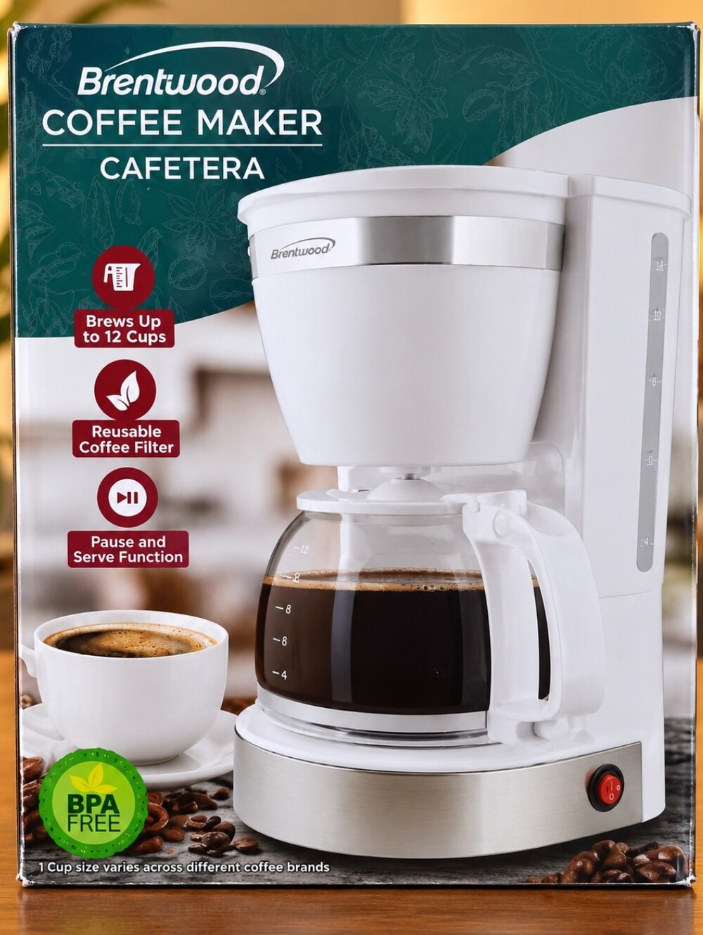 Brentwood 12-Cup Coffee Maker – New in Box – White